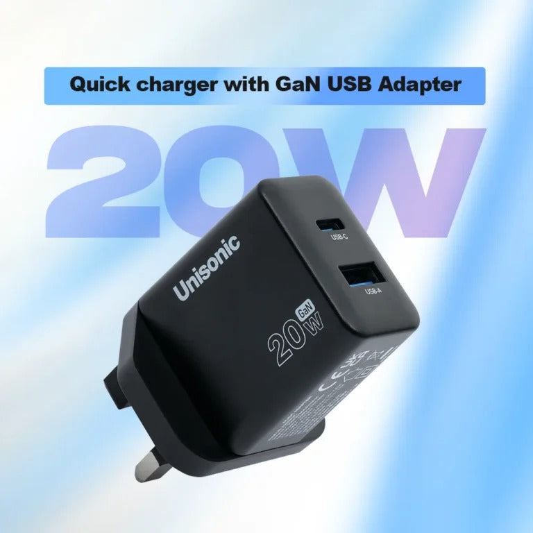 UNISONIC 1C1A 20W QUICK CHARGER WITH GAN ADAPTER US-A20WQC — Image 4