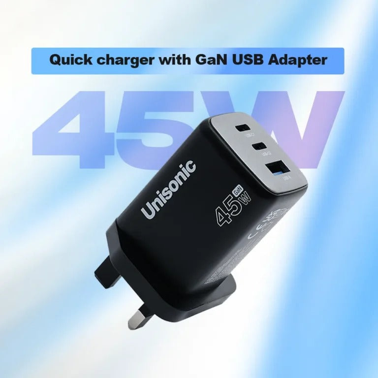 UNISONIC 2C1A 45W QUICK CHARGER WITH GAN ADAPTER US-A45WQC — Image 5