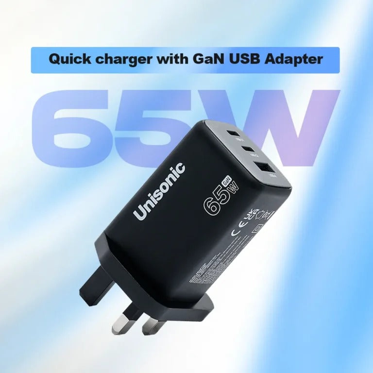 UNISONIC 2C1A 65W QUICK CHARGER WITH GAN ADAPTER US-A65WQC — Image 4