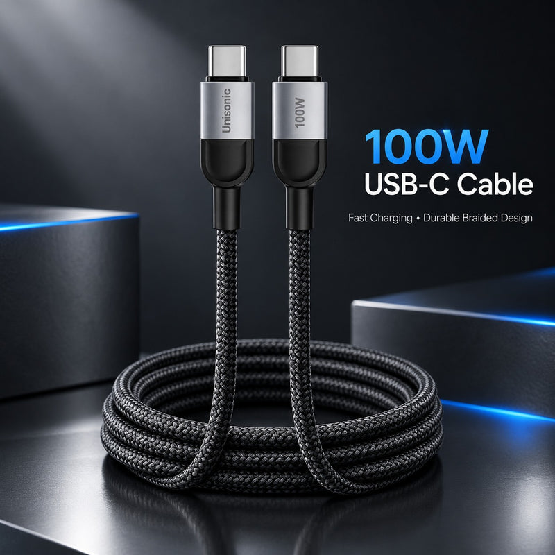 UNISONIC C-C 60W 1M BRAIDED FAST CHARGING CABLE WITH ALUMINUM ALLOY SHELL US-C60WCC1M — Image 2