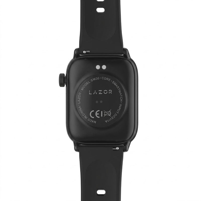 Lazor Core SW30 1.69" HD Touchscreen Smartwatch with IP68 Waterproof & Heart Rate Monitoring - Black — Image 2