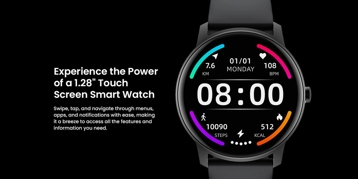 Lazor C1 SW31 Black Smartwatch with 1.28 Inch HD Touchscreen IP68 Waterproof Heart Rate & Activity Tracking — Image 7