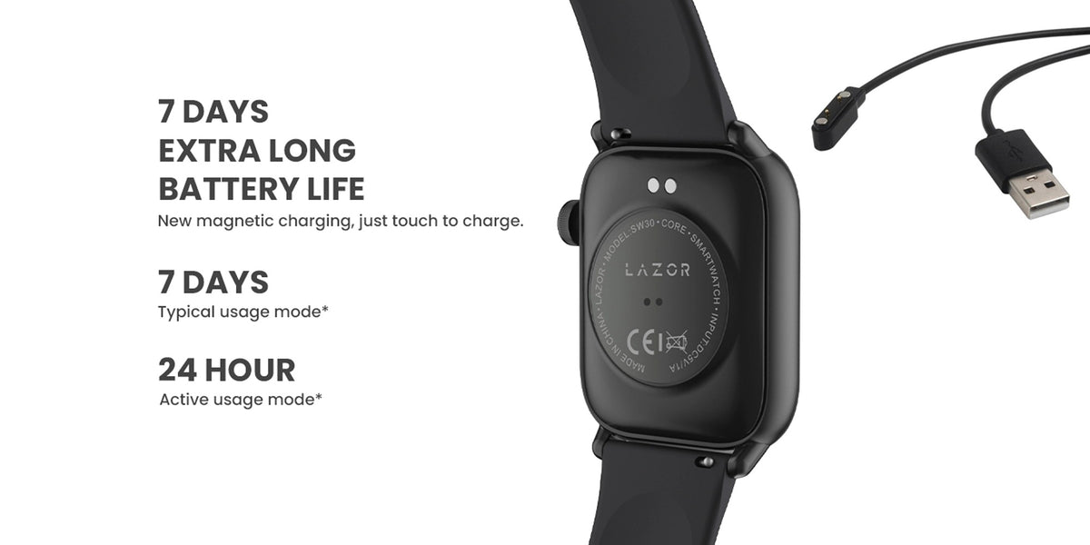 Lazor C1 SW31 Black Smartwatch with 1.28 Inch HD Touchscreen IP68 Waterproof Heart Rate & Activity Tracking — Image 9