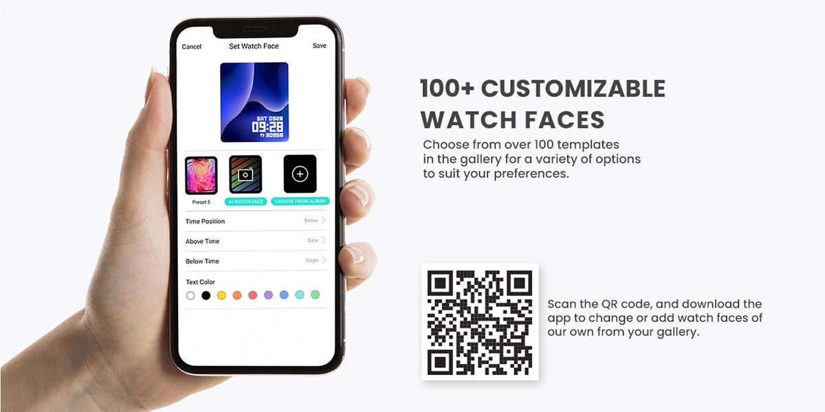 Lazor Core Plus SW46 1.69" HD Touchscreen Smartwatch IP68 Waterproof with Call Answering and 7-Day Battery Black — Image 7