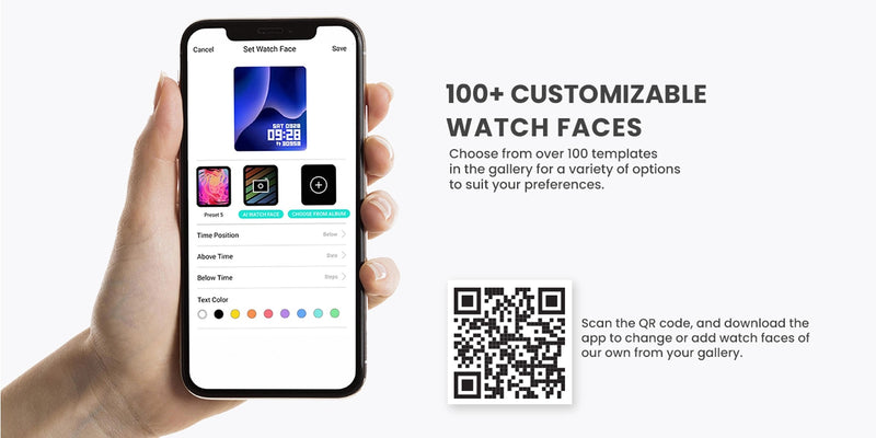 Lazor Core Plus SW46 1.69" HD Touchscreen Smartwatch IP68 Waterproof with Call Answering and 7-Day Battery Black — Image 7