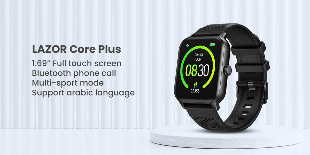 Lazor Core Plus SW46 1.69" HD Touchscreen Smartwatch IP68 Waterproof with Call Answering and 7-Day Battery Black — Image 5