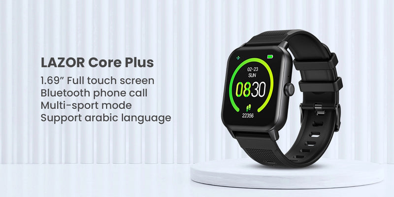 Lazor Core Plus SW46 1.69" HD Touchscreen Smartwatch IP68 Waterproof with Call Answering and 7-Day Battery Black — Image 5