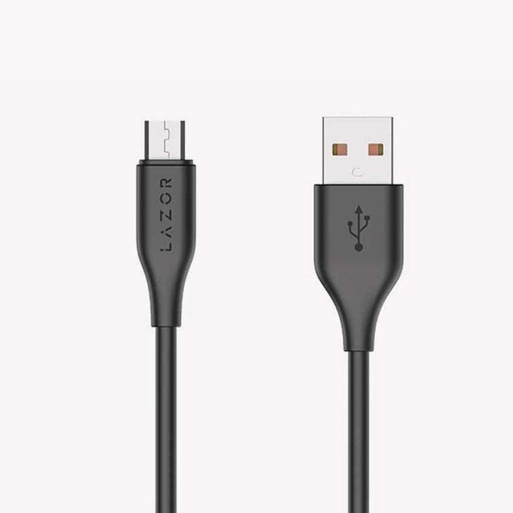 Lazor Micro Fast Charging Cable 1 Meter 3A Sync & Charge Black USB-A to Micro-USB — Image 1