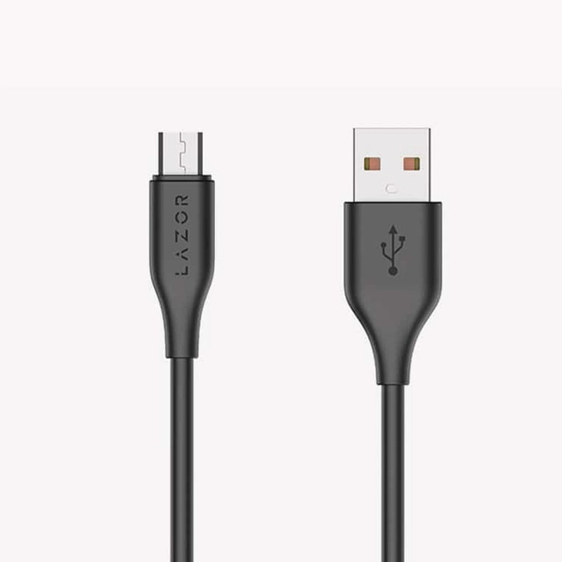 Lazor Micro Fast Charging Cable 1 Meter 3A Sync & Charge Black USB-A to Micro-USB — Image 1