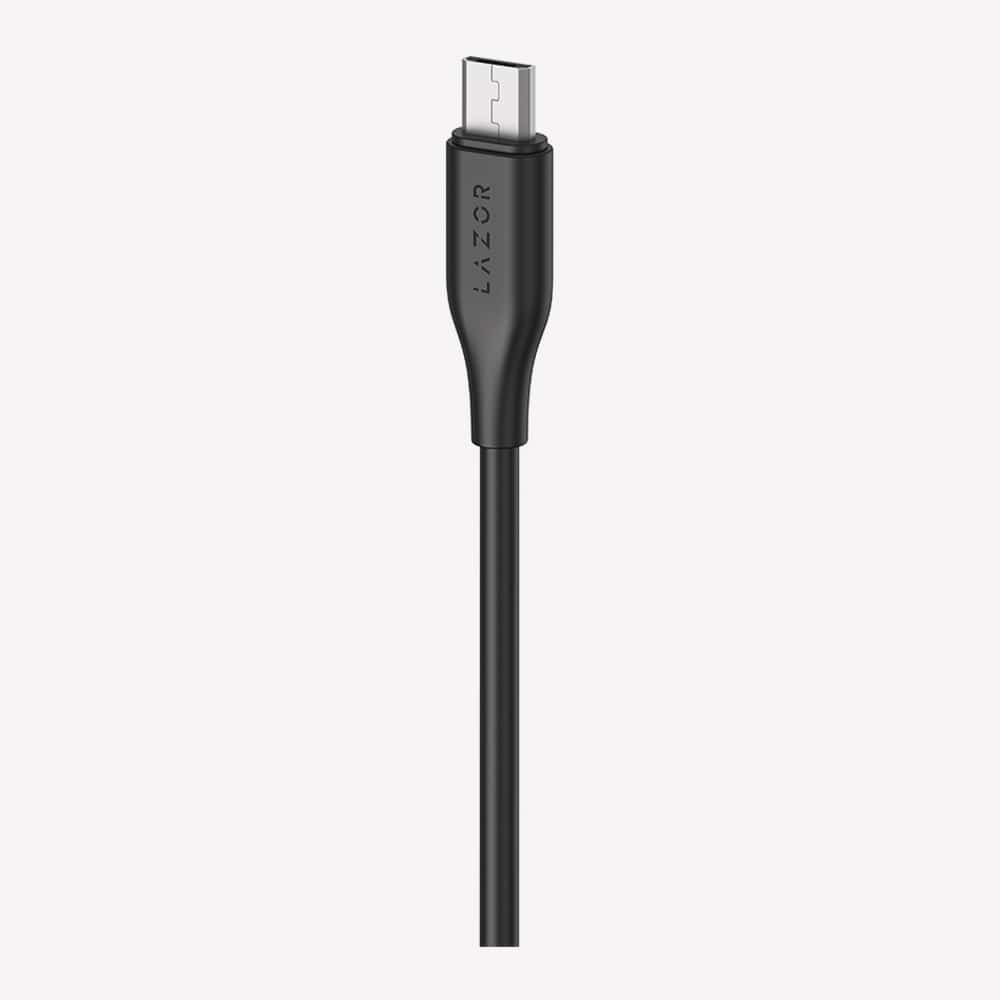 Lazor Micro Fast Charging Cable 1 Meter 3A Sync & Charge Black USB-A to Micro-USB — Image 2