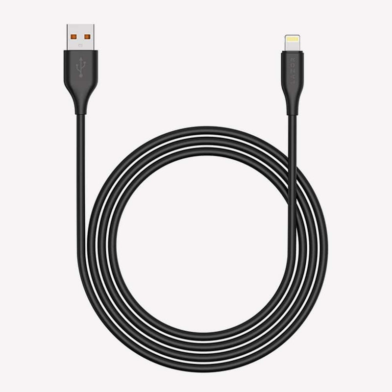 Lazor Flux CL85 USB-A to Lightning 1 Meter Fast Charging Cable 3A High-Speed Sync Black — Image 3