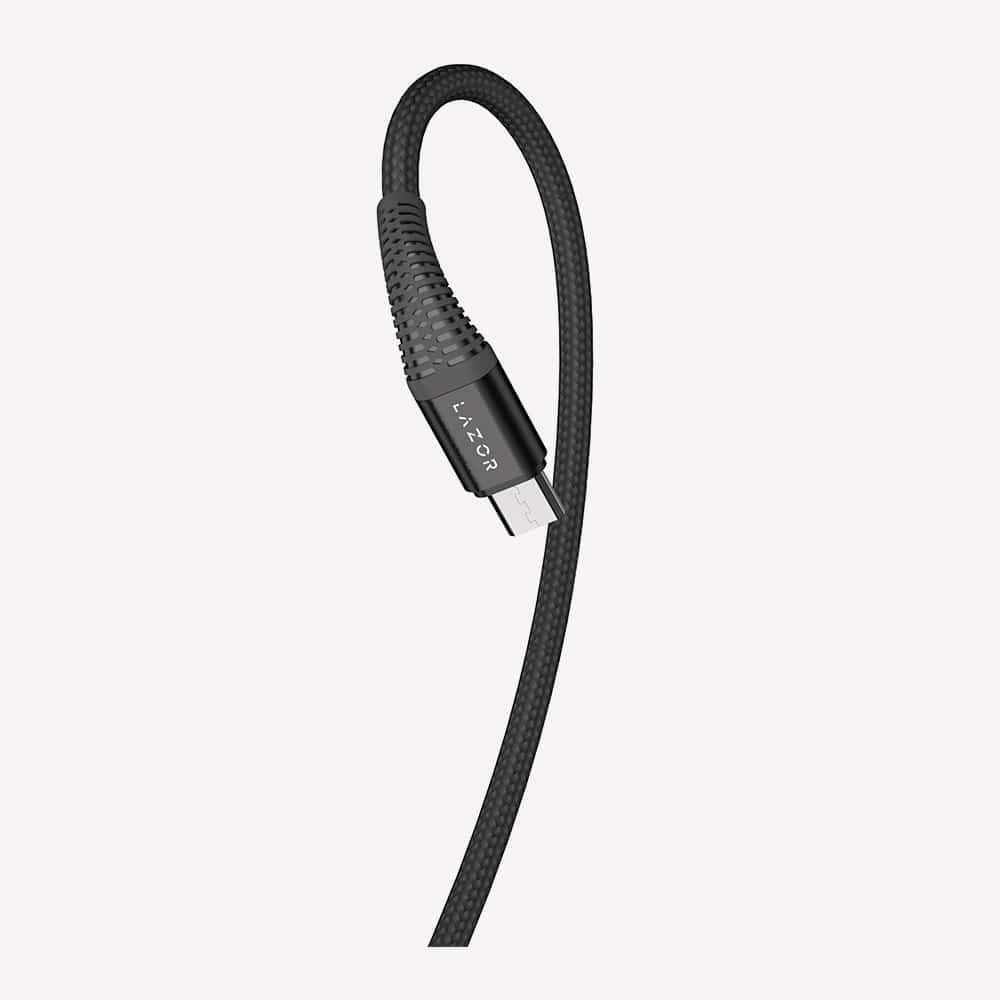 Lazor Micro USB Fast Charging Cable 1 Meter 2.4A Black — Image 2