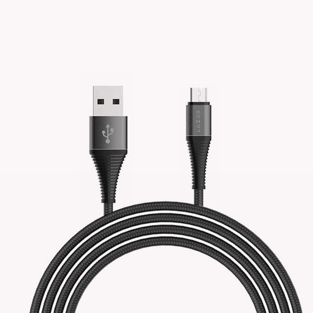 Lazor Micro USB Fast Charging Cable 1 Meter 2.4A Black — Image 1