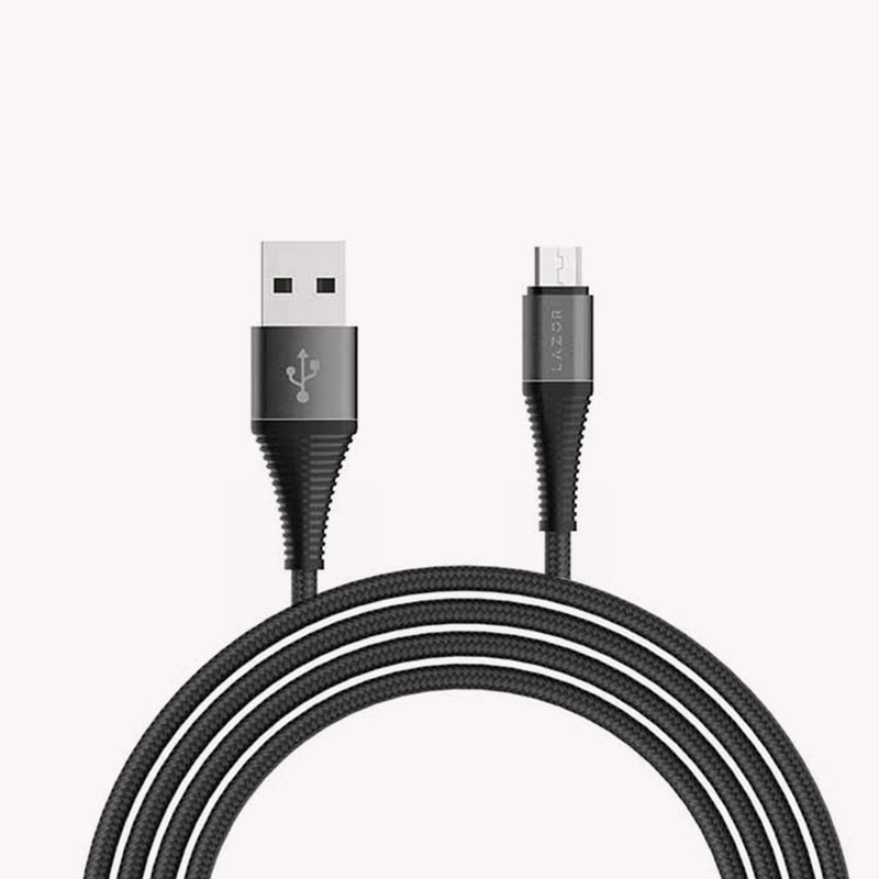 Lazor Micro USB Fast Charging Cable 1 Meter 2.4A Black — Image 1