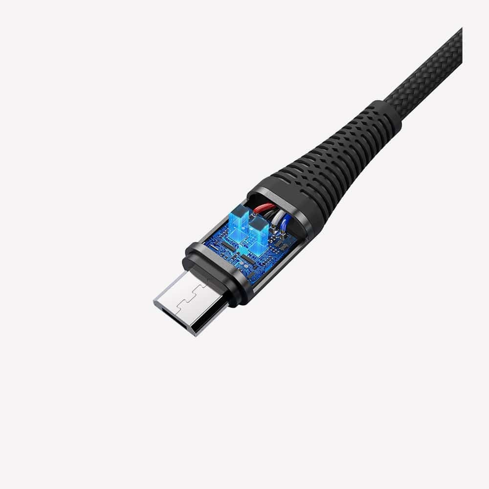 Lazor Micro USB Fast Charging Cable 1 Meter 2.4A Black — Image 3