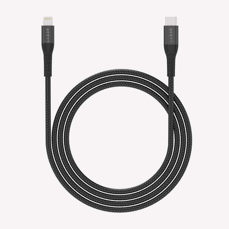 Lazor Flow Type-C to Lightning 20W PD Fast Charging Cable 3M Flexible TPE Black — Image 3