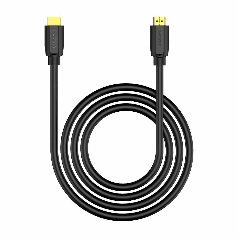 Lazor HDMI Cable 3m 24K Gold-Plated Connectors 4K Ultra HD 18Gbps Black — Image 3