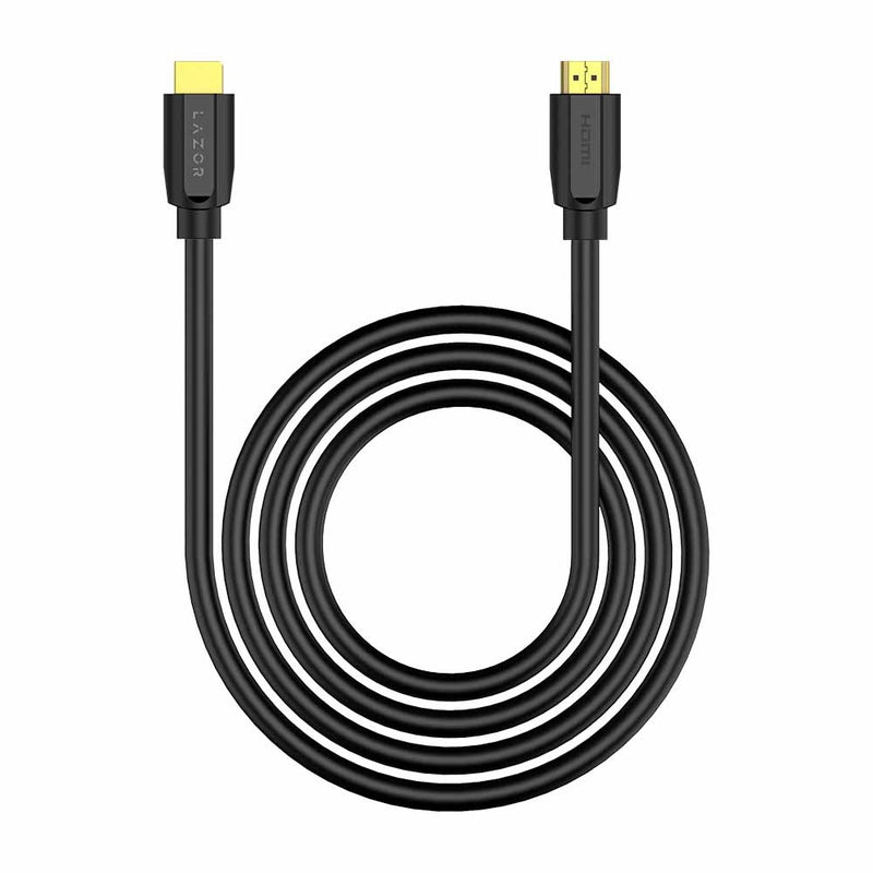 Lazor HDMI Cable 3m 24K Gold-Plated Connectors 4K Ultra HD 18Gbps Black — Image 3