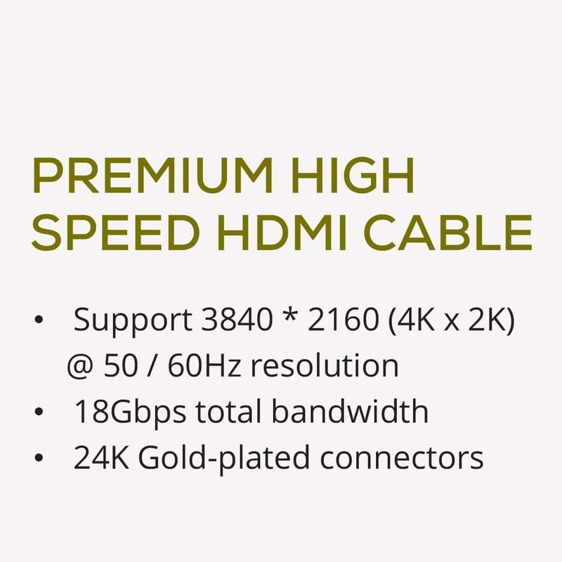 Lazor HDMI Cable 3m 24K Gold-Plated Connectors 4K Ultra HD 18Gbps Black — Image 5