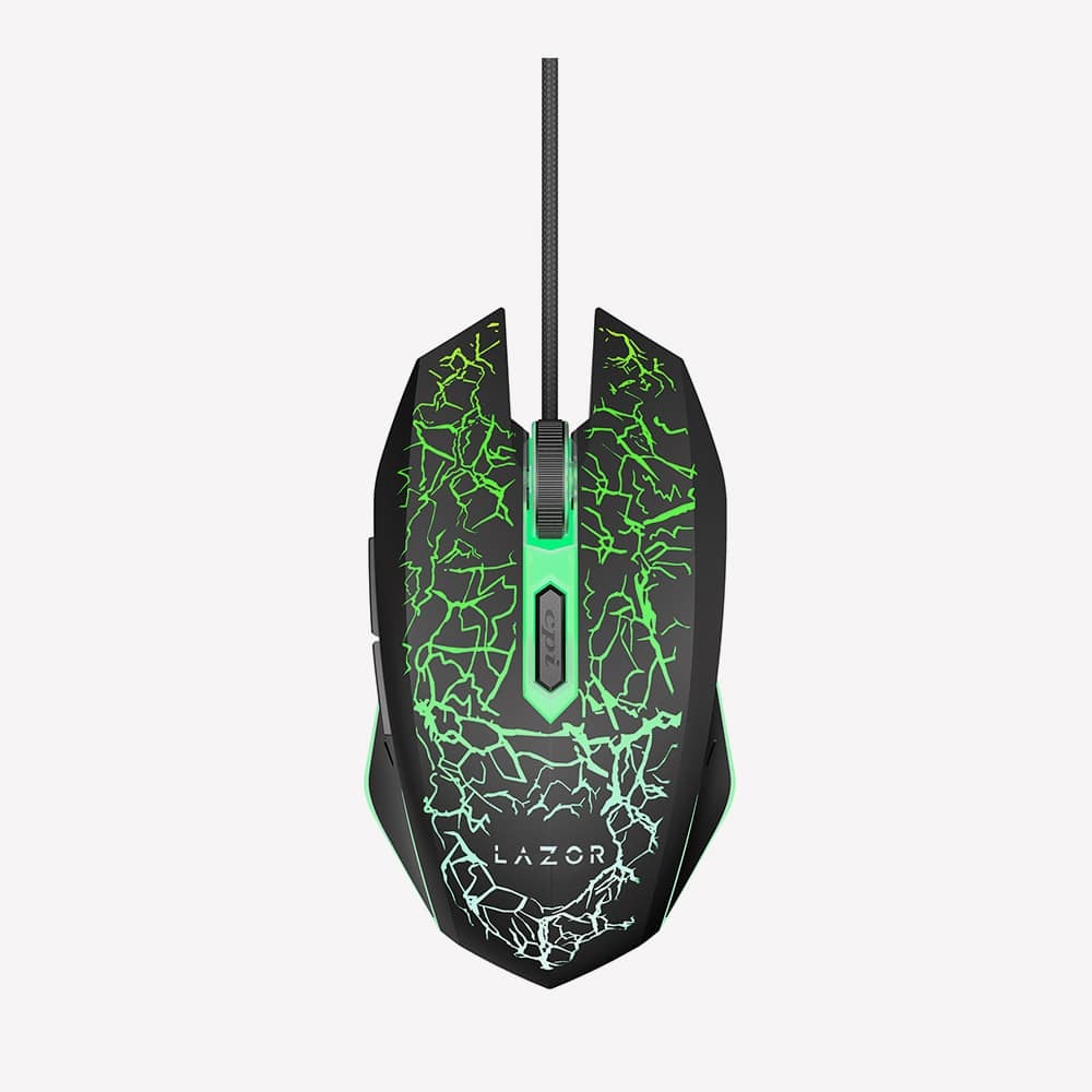 Lazor Professional Gaming Mouse with Adjustable DPI 7-Color Backlight USB Wired Black — Image 1