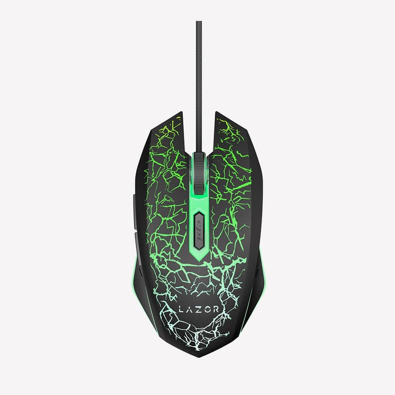 Lazor Professional Gaming Mouse with Adjustable DPI 7-Color Backlight USB Wired Black — Image 1