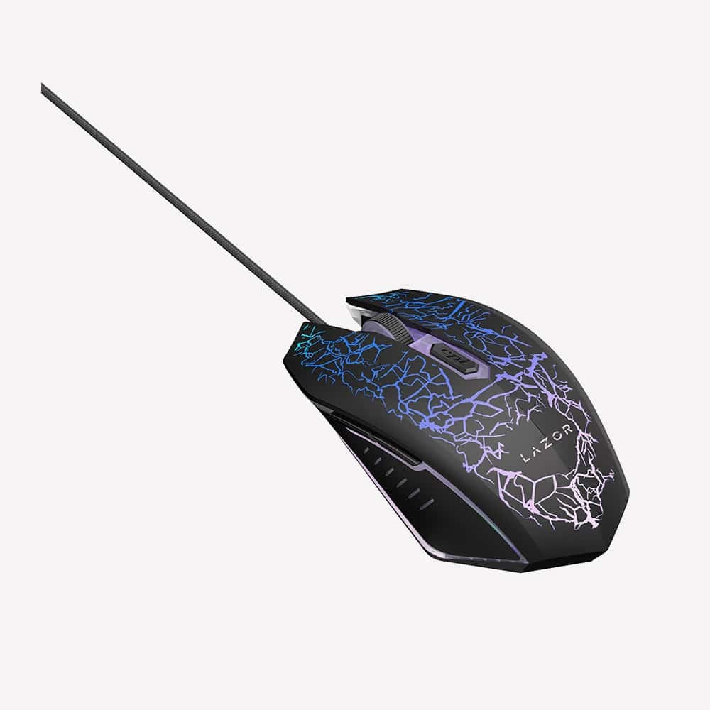 Lazor Professional Gaming Mouse with Adjustable DPI 7-Color Backlight USB Wired Black — Image 4