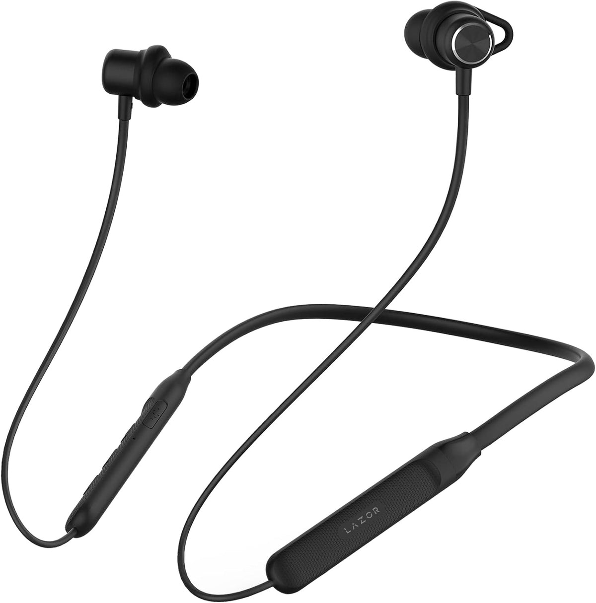 Lazor EA106 Wireless Neckband In-Ear Earphones with Ear Fins Bluetooth 5.0 Black — Image 2