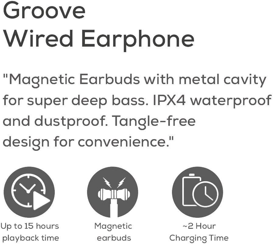 Lazor EA106 Wireless Neckband In-Ear Earphones with Ear Fins Bluetooth 5.0 Black — Image 4