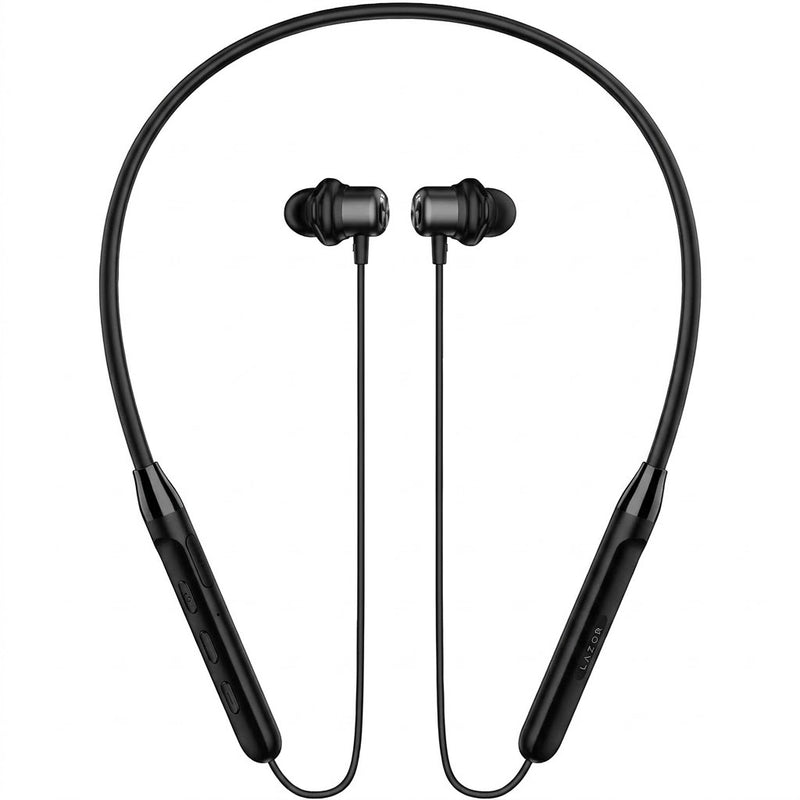 Lazor EA106 Wireless Neckband In-Ear Earphones with Ear Fins Bluetooth 5.0 Black — Image 1