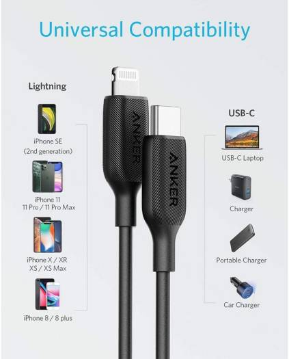 Anker P/Line III USB-C to LTG 2.0 Cable 3ft A8832H11