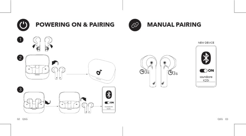 Soundcore K20i by Anker Semi-in-Ear Earbuds Bluetooth Wireless 36H Playtime A3994H11