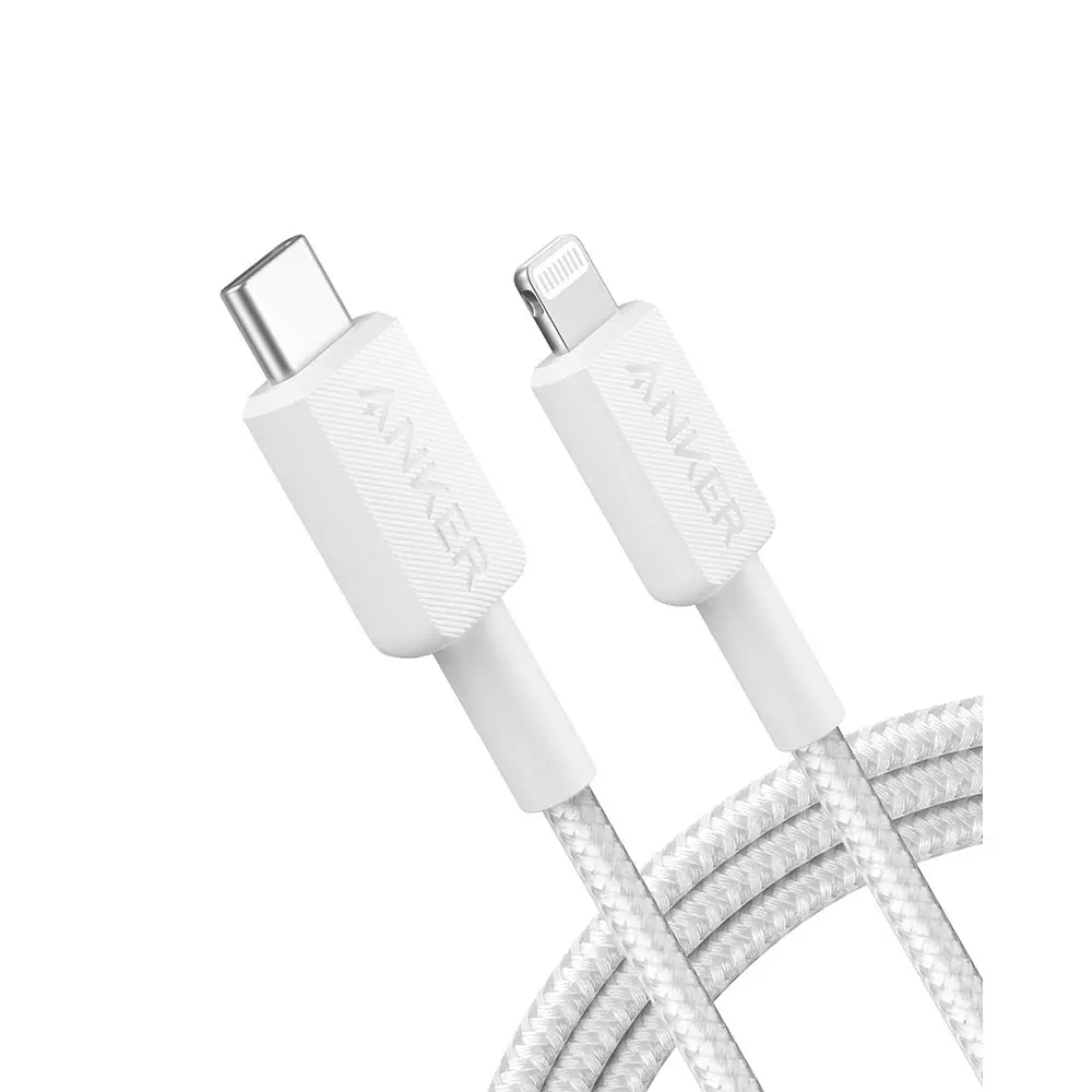 Anker 322 USB-C to LTG Braided 6ft-White-A81B6H21