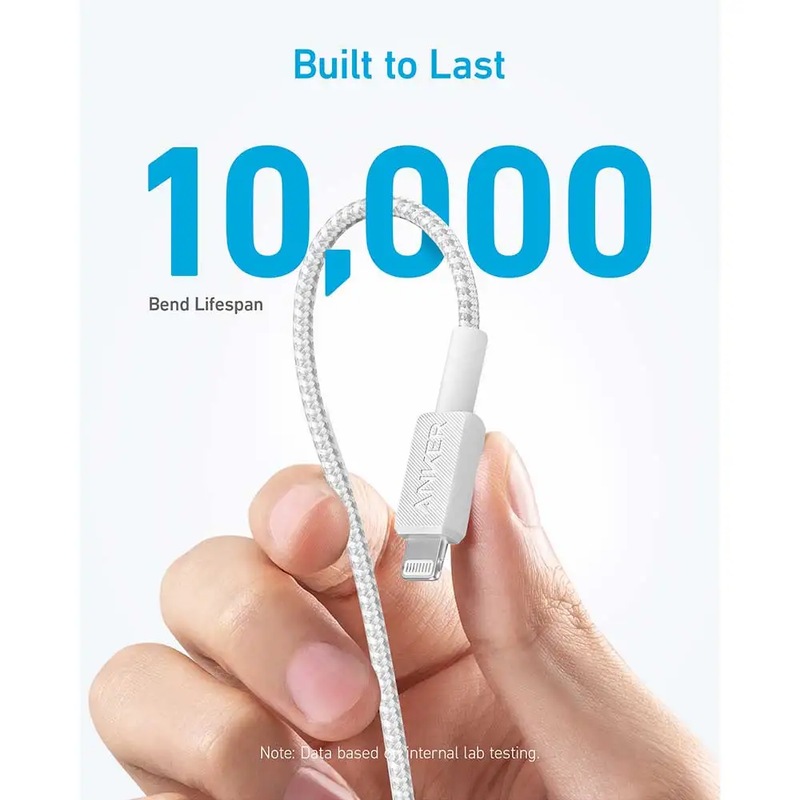 Cable Anker 322 USB-C to LTG Braided 3ft A81B5H11-A81B5H21 (WHITE)