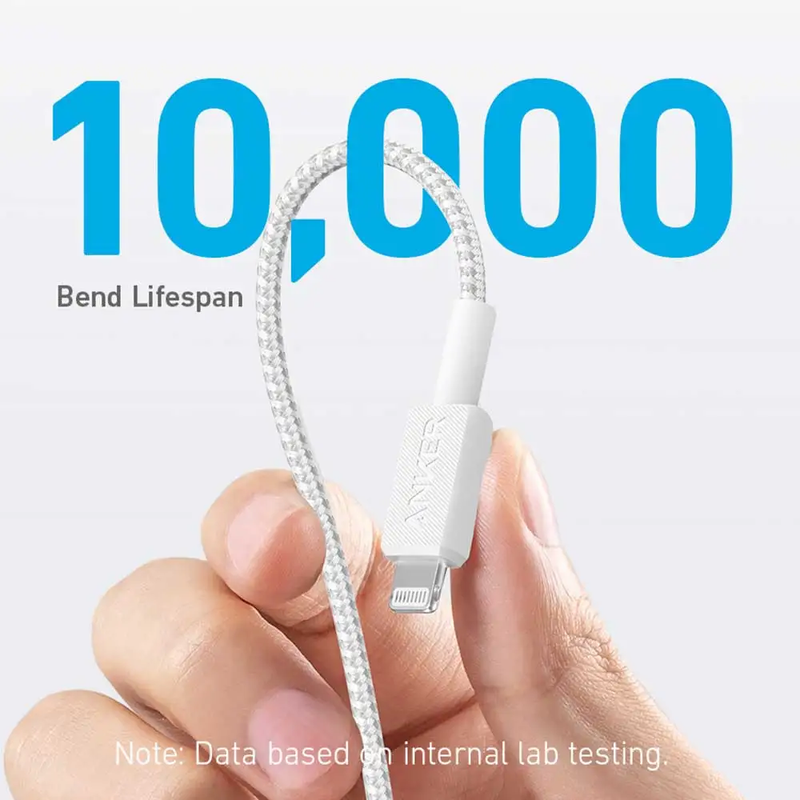 Cable Anker 322 USB-C to LTG Braided 3ft A81B5H11-A81B5H21 (WHITE)