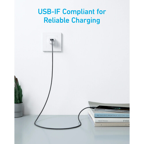 Anker 322 USB-A To USB-C Cable 3Ft -A81H5H21 (Black)