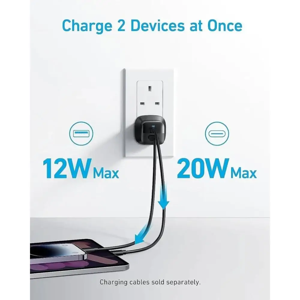 Anker 323 Charger 33W 3ft C-C bundle B2331K21 - B2331K11  (Black)