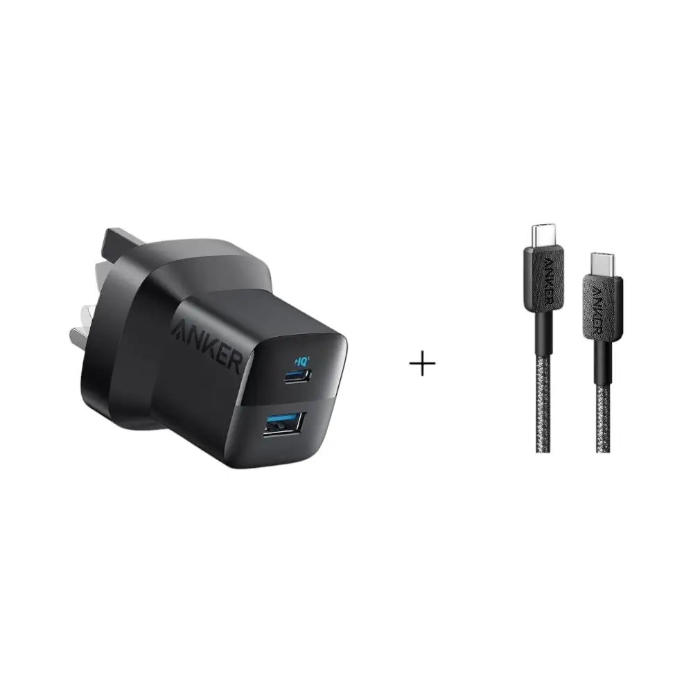 Anker 323 Charger 33W 3ft C-C bundle B2331K21 - B2331K11  (Black)