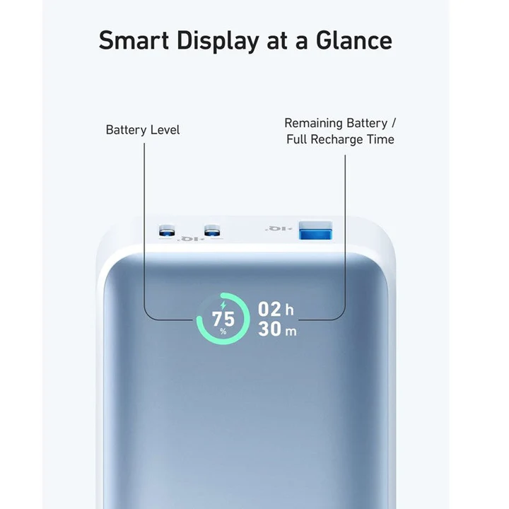 Anker Power Bank, 533 Power Bank 30W Power IQ 3.0 Portable Charger with PD 30W A1256H (Blue)
