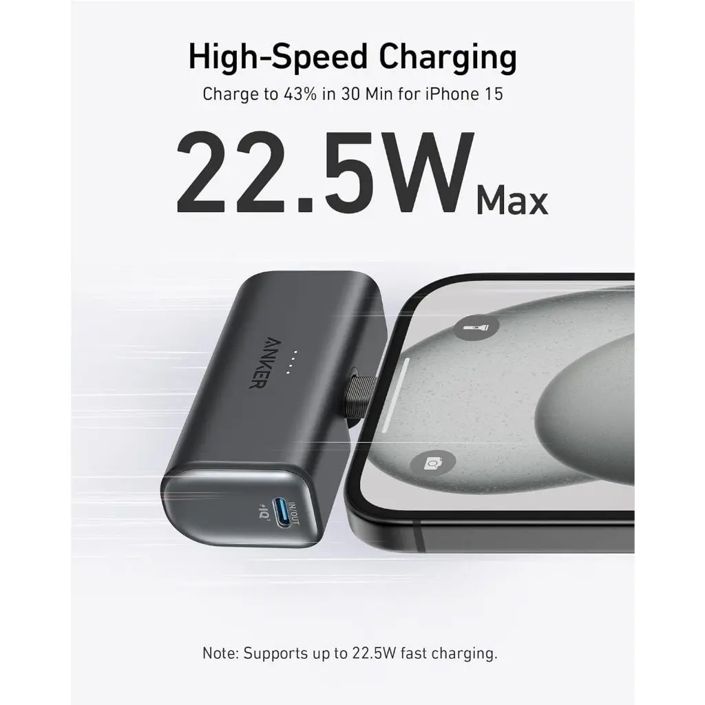 Anker Powercore 5000 mAh PD 22.5W Built-In Usb-C-A1653H11