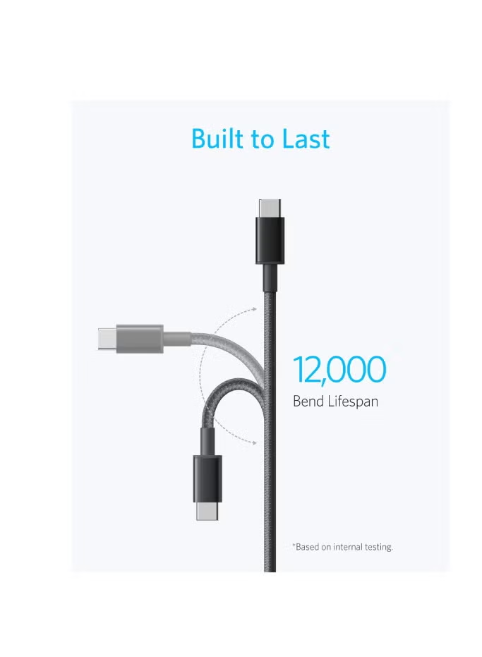 ANKER Durable Braided Fast -Charging Cable 6ft 60W  A8753H11