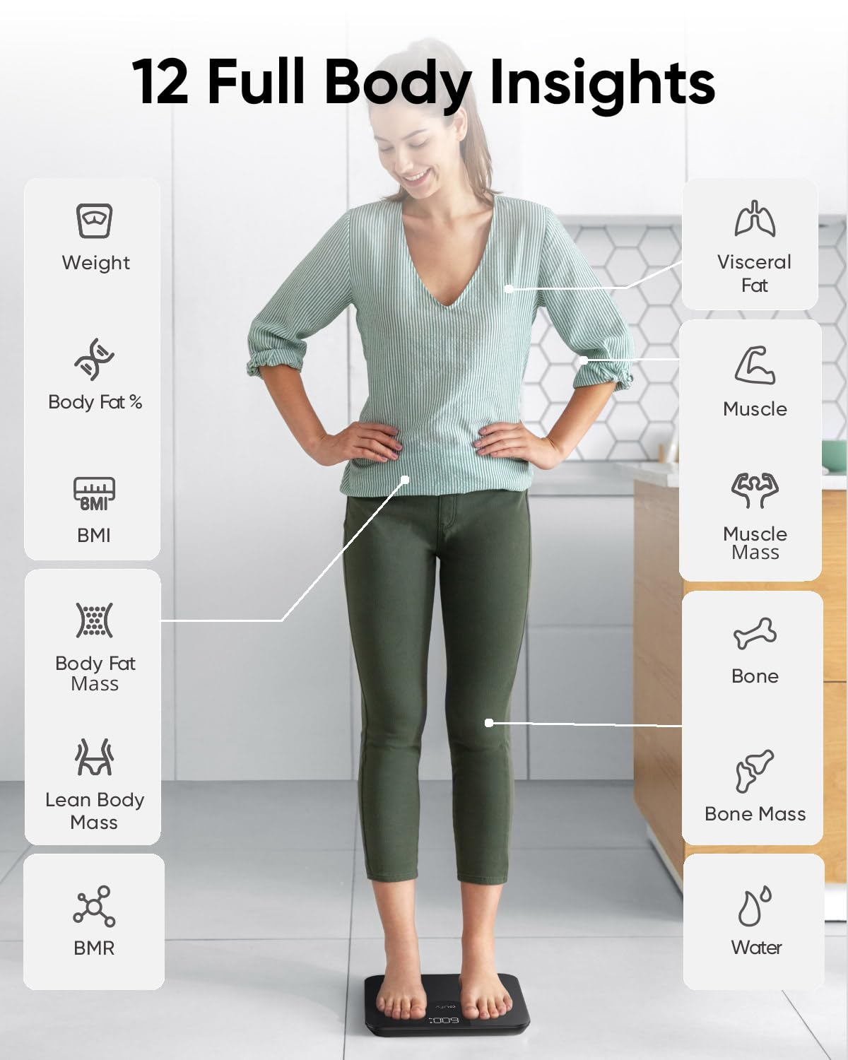 Eufy Smart Scale A1 with Bluetooth Body Fat Scale Wireless Digital Scale T9120K11
