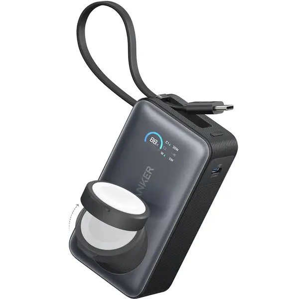 ANKER MAGGO POWER BANK 10K 30W FOR APPLE WATCH  (Black)