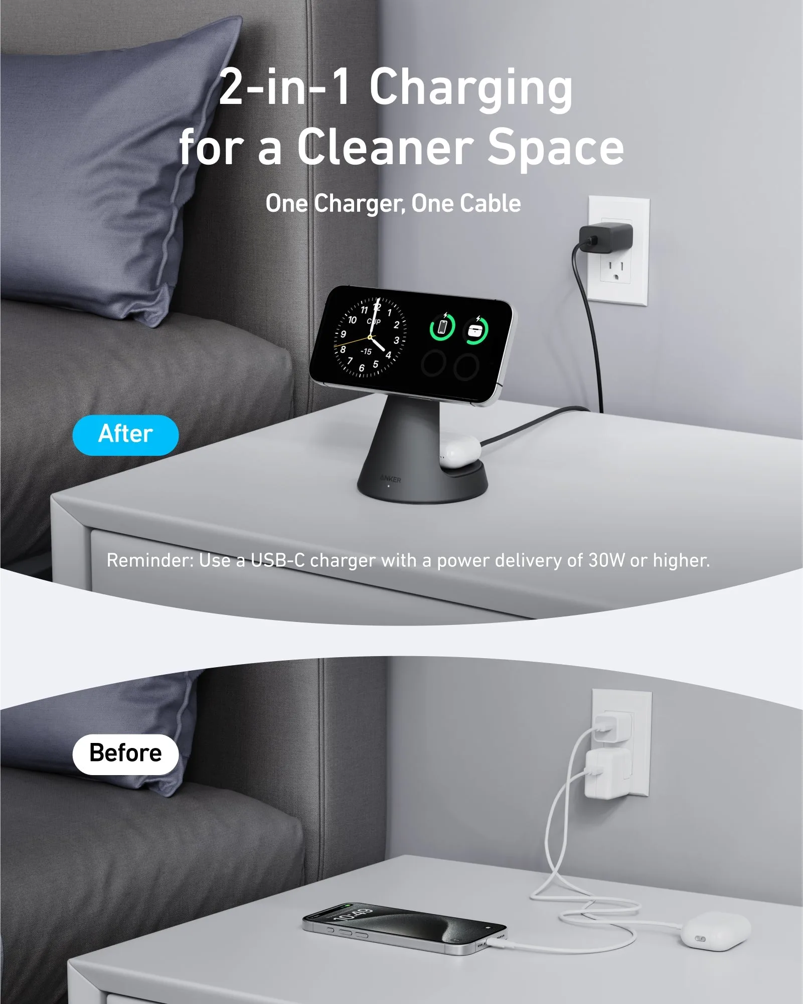Anker MagGo Wireless Charger 2in1 A25M7H11