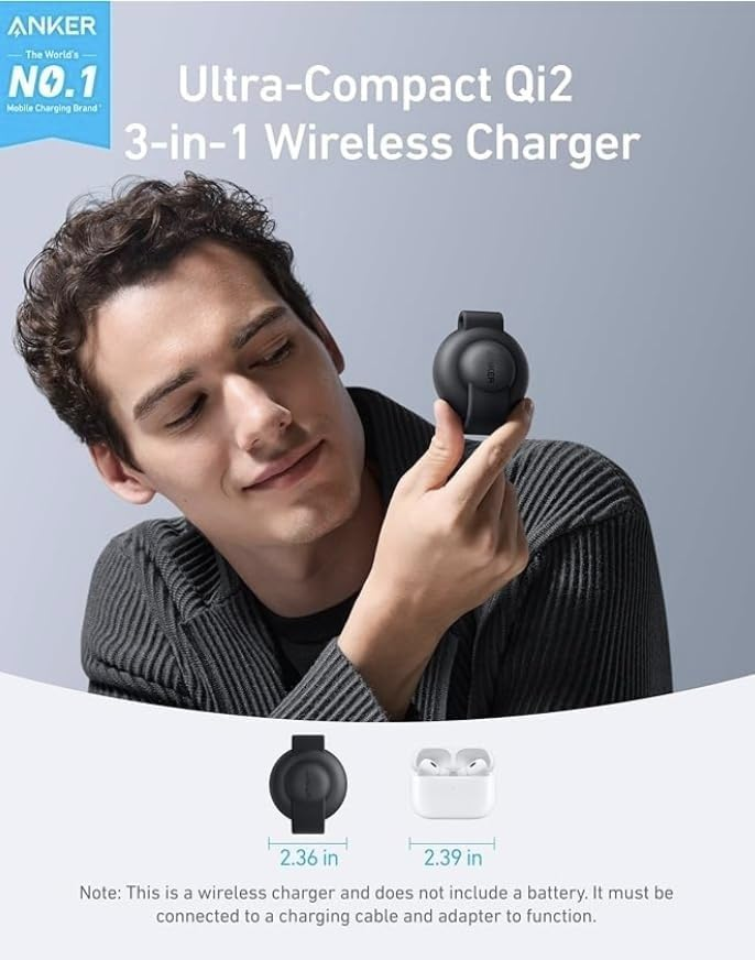 Anker MagGo Wireless Charger 3in1 fold-Black-B25M8H11