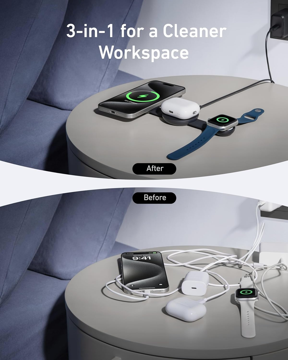 Anker MagGo Wireless Charger 3in1 fold-Black-B25M8H11