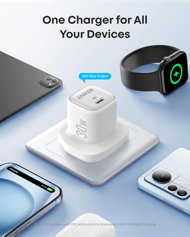 Anker Zolo 30W USB-C Charger A2698K11 - A2698K21  (WHITE)