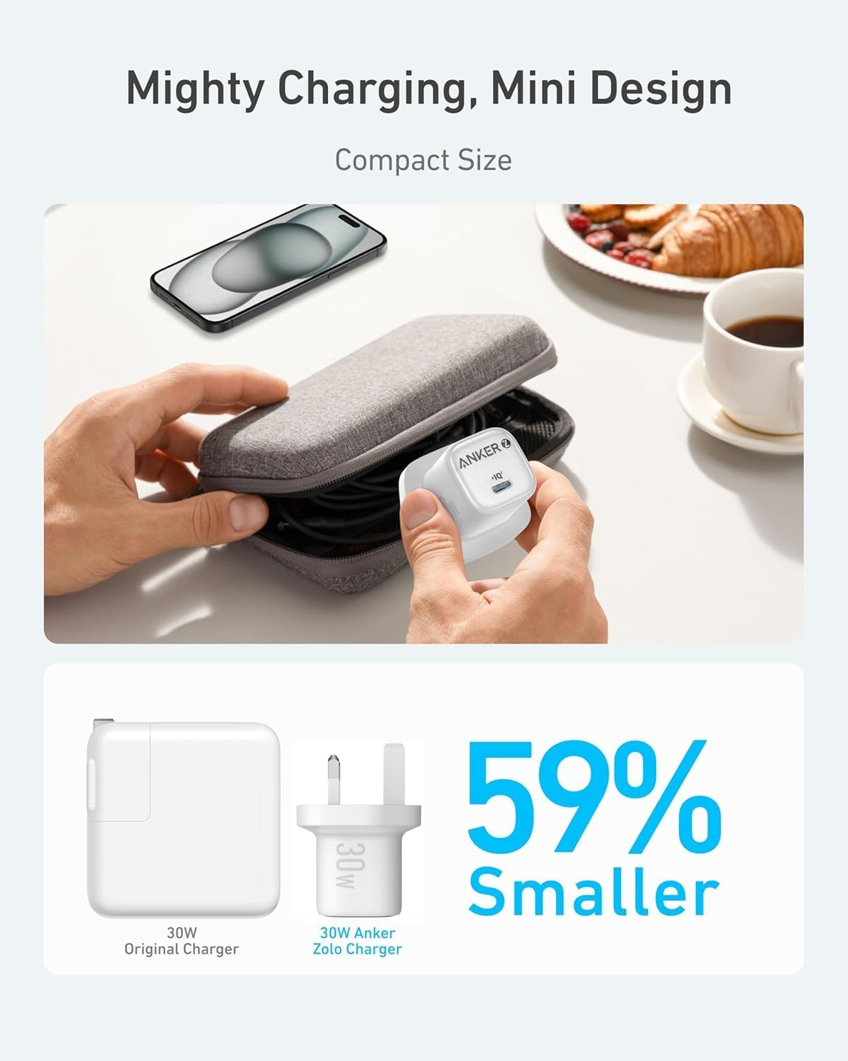 Anker Zolo 30W USB-C Charger A2698K11 - A2698K21  (WHITE)