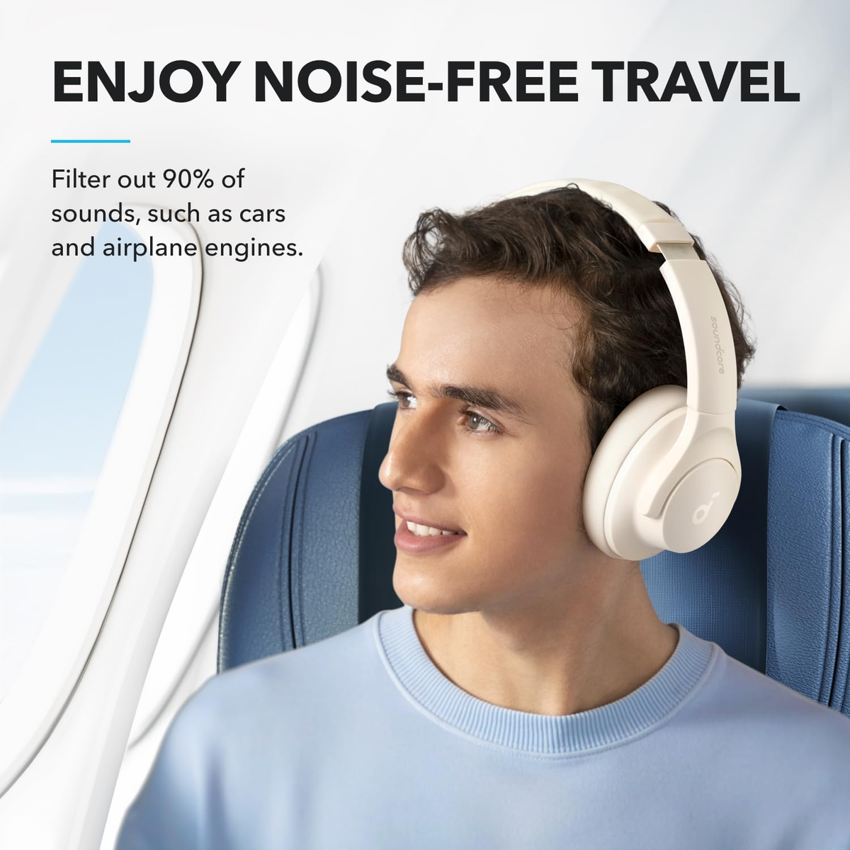 Soundcore by Anker Q20i Hybrid ANC Headphones Wireless Over-Ear Bluetooth 44H  (WHITE)