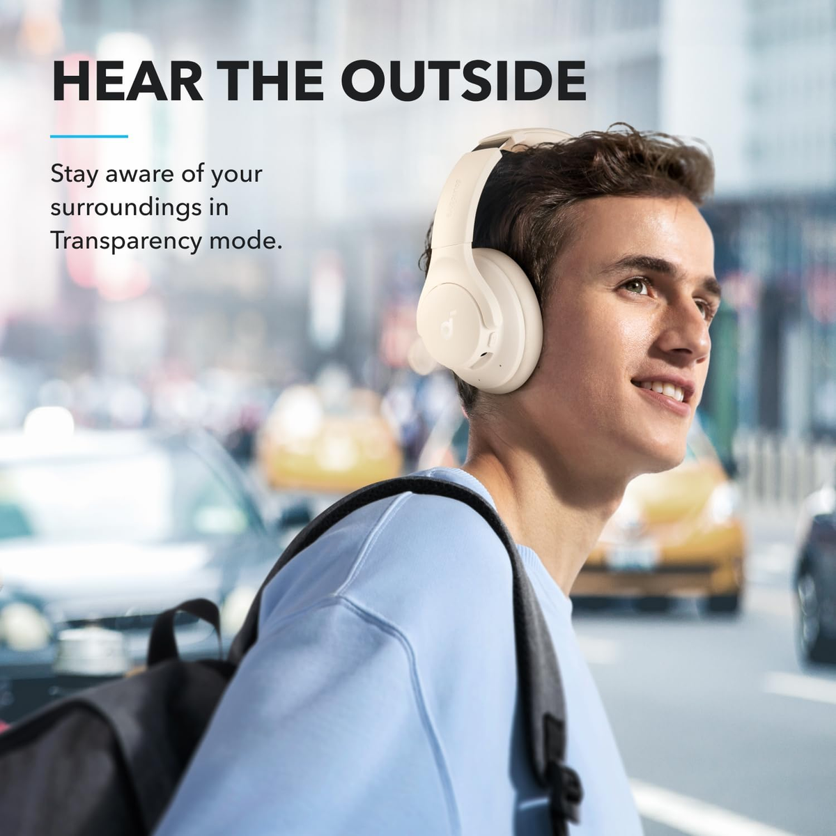 Soundcore by Anker Q20i Hybrid ANC Headphones Wireless Over-Ear Bluetooth 44H  (WHITE)