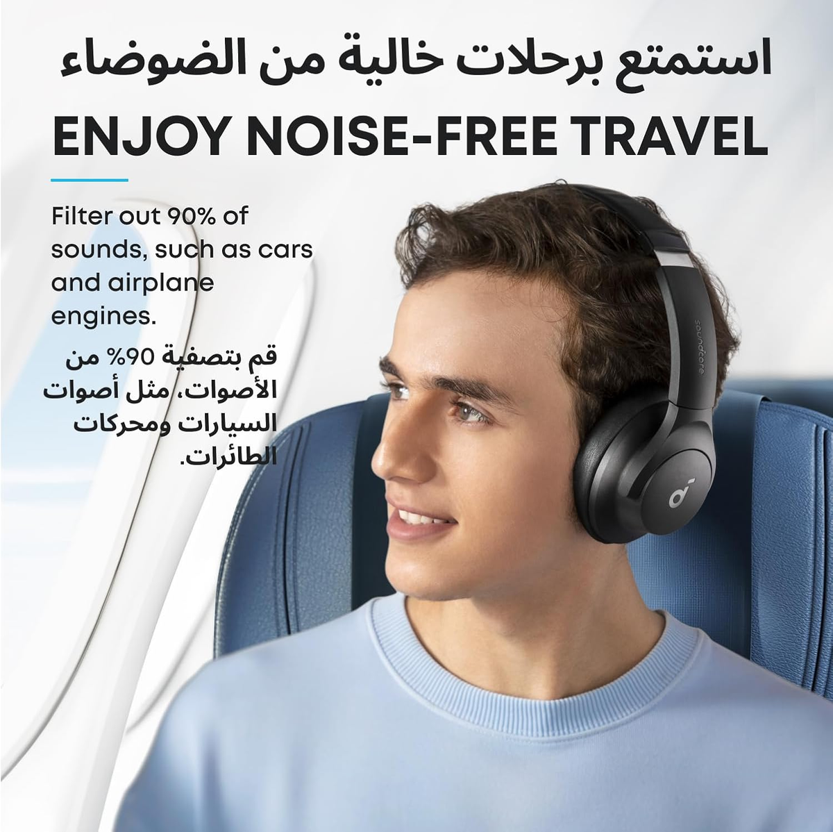 Soundcore by Anker Q20i Hybrid ANC Headphones Wireless Over-Ear Bluetooth 44H